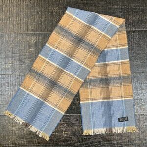 All Acrylic Blue Orange Plaid Scarf WPL 2831